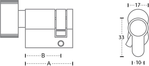 Half Cylinder One Side Knob