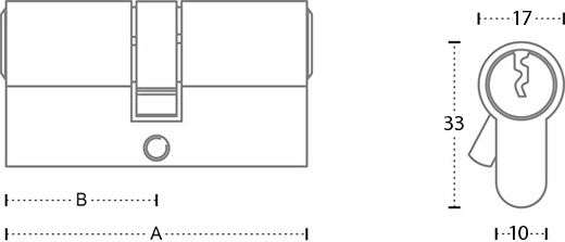 Pin Cylinder Both Side Key