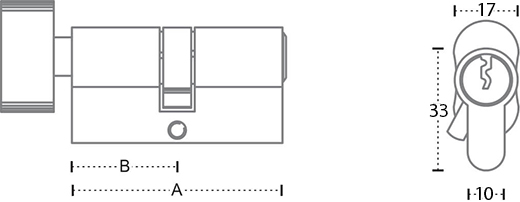 Pin Cylinder One Side Key | One Side Knob