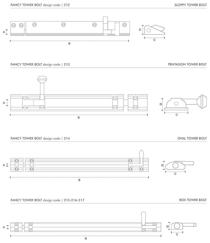 Fancy Tower Bolts